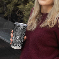 Mexico Aztec Warrior Goddess Tumbler Cup Aztec Skull Tribal Calender Silver Spirit - Wonder Print Shop