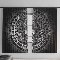 Mexico Aztec Warrior Goddess Window Curtain Aztec Skull Tribal Calender Silver Spirit - Wonder Print Shop