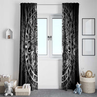 Mexico Aztec Warrior Goddess Window Curtain Aztec Skull Tribal Calender Silver Spirit - Wonder Print Shop