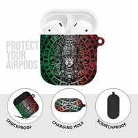 Mexico Aztec Warrior Goddess AirPods Case Aztec Skull Tribal Calender Tricolor Spirit - Wonder Print Shop