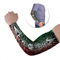 Mexico Aztec Warrior Goddess Arm Sleeves Aztec Skull Tribal Calender Tricolor Spirit - Wonder Print Shop