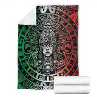Mexico Aztec Warrior Goddess Blanket Aztec Skull Tribal Calender Tricolor Spirit - Wonder Print Shop