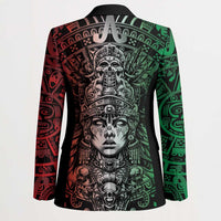 Mexico Aztec Warrior Goddess Blazer Aztec Skull Tribal Calender Tricolor Spirit - Wonder Print Shop