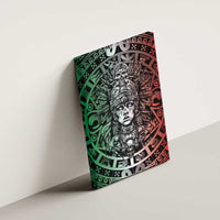 Mexico Aztec Warrior Goddess Canvas Wall Art Aztec Skull Tribal Calender Tricolor Spirit - Wonder Print Shop