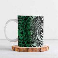 Mexico Aztec Warrior Goddess Ceramic Mug Aztec Skull Tribal Calender Tricolor Spirit - Wonder Print Shop