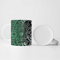 Mexico Aztec Warrior Goddess Ceramic Mug Aztec Skull Tribal Calender Tricolor Spirit - Wonder Print Shop