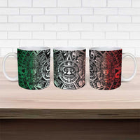 Mexico Aztec Warrior Goddess Ceramic Mug Aztec Skull Tribal Calender Tricolor Spirit - Wonder Print Shop