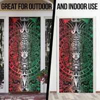 Mexico Aztec Warrior Goddess Door Cover Aztec Skull Tribal Calender Tricolor Spirit - Wonder Print Shop