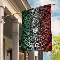 Mexico Aztec Warrior Goddess Garden Flag Aztec Skull Tribal Calender Tricolor Spirit - Wonder Print Shop