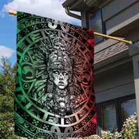 Mexico Aztec Warrior Goddess Garden Flag Aztec Skull Tribal Calender Tricolor Spirit - Wonder Print Shop