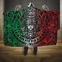 Mexico Aztec Warrior Goddess Hooded Blanket Aztec Skull Tribal Calender Tricolor Spirit - Wonder Print Shop