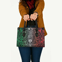 Mexico Aztec Warrior Goddess Leather Bag Aztec Skull Tribal Calender Tricolor Spirit - Wonder Print Shop