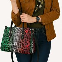 Mexico Aztec Warrior Goddess Leather Bag Aztec Skull Tribal Calender Tricolor Spirit - Wonder Print Shop