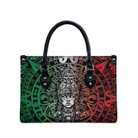 Mexico Aztec Warrior Goddess Leather Bag Aztec Skull Tribal Calender Tricolor Spirit - Wonder Print Shop