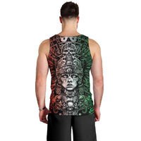 Mexico Aztec Warrior Goddess Men Tank Top Aztec Skull Tribal Calender Tricolor Spirit - Wonder Print Shop