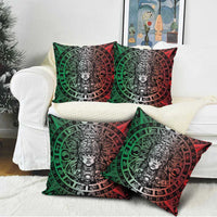 Mexico Aztec Warrior Goddess Pillow Cover Aztec Skull Tribal Calender Tricolor Spirit - Wonder Print Shop