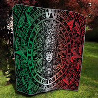 Mexico Aztec Warrior Goddess Quilt Aztec Skull Tribal Calender Tricolor Spirit - Wonder Print Shop