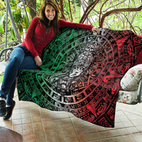 Mexico Aztec Warrior Goddess Quilt Aztec Skull Tribal Calender Tricolor Spirit - Wonder Print Shop