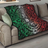 Mexico Aztec Warrior Goddess Quilt Aztec Skull Tribal Calender Tricolor Spirit - Wonder Print Shop