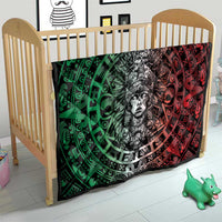 Mexico Aztec Warrior Goddess Quilt Aztec Skull Tribal Calender Tricolor Spirit - Wonder Print Shop