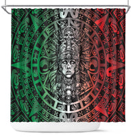 Mexico Aztec Warrior Goddess Shower Curtain Aztec Skull Tribal Calender Tricolor Spirit - Wonder Print Shop