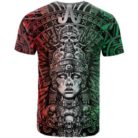 Mexico Aztec Warrior Goddess T Shirt Aztec Skull Tribal Calender Tricolor Spirit - Wonder Print Shop