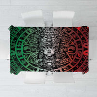 Mexico Aztec Warrior Goddess Tablecloth Aztec Skull Tribal Calender Tricolor Spirit - Wonder Print Shop