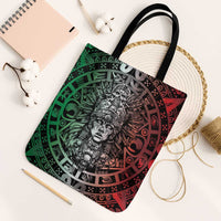 Mexico Aztec Warrior Goddess Tote Bag Aztec Skull Tribal Calender Tricolor Spirit - Wonder Print Shop