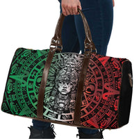 Mexico Aztec Warrior Goddess Travel Bag Aztec Skull Tribal Calender Tricolor Spirit - Wonder Print Shop