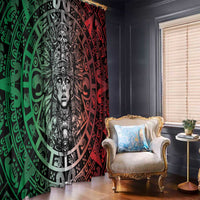 Mexico Aztec Warrior Goddess Window Curtain Aztec Skull Tribal Calender Tricolor Spirit - Wonder Print Shop