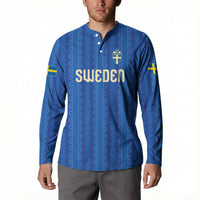 Custom World Football 2026 Sweden Button Sweatshirt Swedish The Blue and Yellow Champions