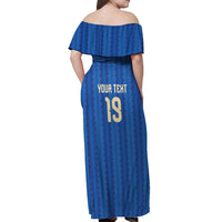 Custom World Football 2026 Sweden Off Shoulder Maxi Dress Swedish The Blue and Yellow Champions