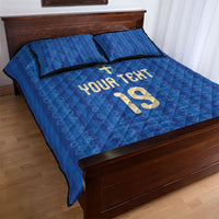 Custom World Football 2026 Sweden Quilt Bed Set Swedish The Blue and Yellow Champions