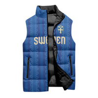 Custom World Football 2026 Sweden Sleeveless Puffer Jacket Swedish The Blue and Yellow Champions