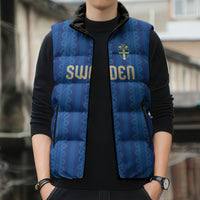 Custom World Football 2026 Sweden Sleeveless Puffer Jacket Swedish The Blue and Yellow Champions