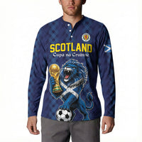 Custom World Football 2026 Scotland Button Sweatshirt Scottish Tartan Cupa na Cruinne Glory