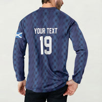 Custom World Football 2026 Scotland Button Sweatshirt Scottish Tartan Cupa na Cruinne Glory