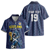 Custom World Football 2026 Scotland Kid Hawaiian Shirt Scottish Tartan Cupa na Cruinne Glory LT19
