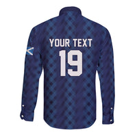 Custom World Football 2026 Scotland Long Sleeve Button Shirt Scottish Tartan Cupa na Cruinne Glory