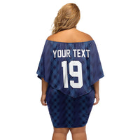 Custom World Football 2026 Scotland Off Shoulder Short Dress Scottish Tartan Cupa na Cruinne Glory