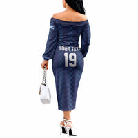 Custom World Football 2026 Scotland Off The Shoulder Long Sleeve Dress Scottish Tartan Cupa na Cruinne Glory