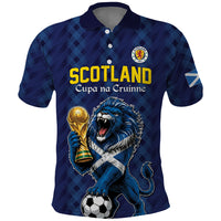 Custom World Football 2026 Scotland Polo Shirt Scottish Tartan Cupa na Cruinne Glory