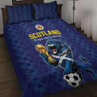 World Football 2026 Scotland Quilt Bed Set Scottish Tartan Cupa na Cruinne Glory