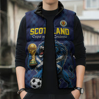Custom World Football 2026 Scotland Sleeveless Puffer Jacket Scottish Tartan Cupa na Cruinne Glory