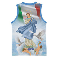 Italy Assumption Of Mary Basketball Jersey Blessed Virgin Mary Angel And Dove - Wonder Print Shop