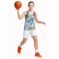 Italy Assumption Of Mary Basketball Jersey Blessed Virgin Mary Angel And Dove - Wonder Print Shop