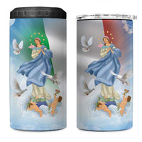 Italy Assumption Of Mary 4 in 1 Can Cooler Tumbler Blessed Virgin Mary Angel And Dove - Wonder Print Shop
