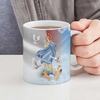 Italy Assumption Of Mary Ceramic Mug Blessed Virgin Mary Angel And Dove - Wonder Print Shop