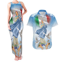 Italy Assumption Of Mary Couples Matching Tank Maxi Dress and Hawaiian Shirt Blessed Virgin Mary Angel And Dove LT19