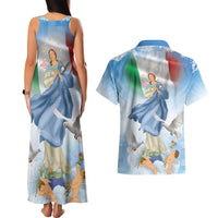 Italy Assumption Of Mary Couples Matching Tank Maxi Dress and Hawaiian Shirt Blessed Virgin Mary Angel And Dove LT19